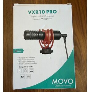 Movo VXR10 PRO Super-cardioid Condenser Shotgun Microphone with Ryc Shock Mount